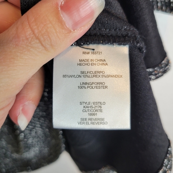 NWT City Studios Black Shimmer Fit & Flare Dress in Black Silver Size M - Picture 12 of 13